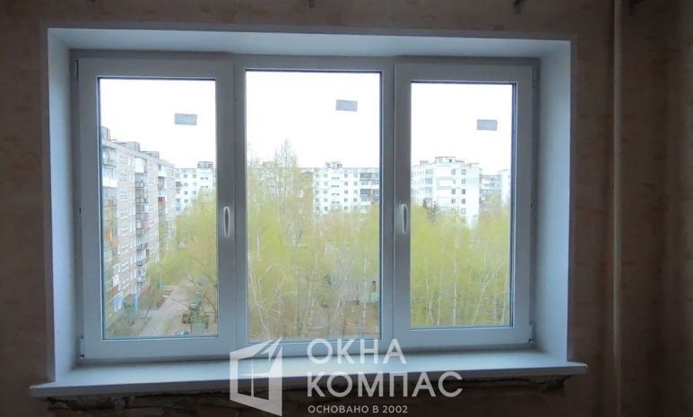 Фото объекта Установка трехстворчатого окна в квартире.
